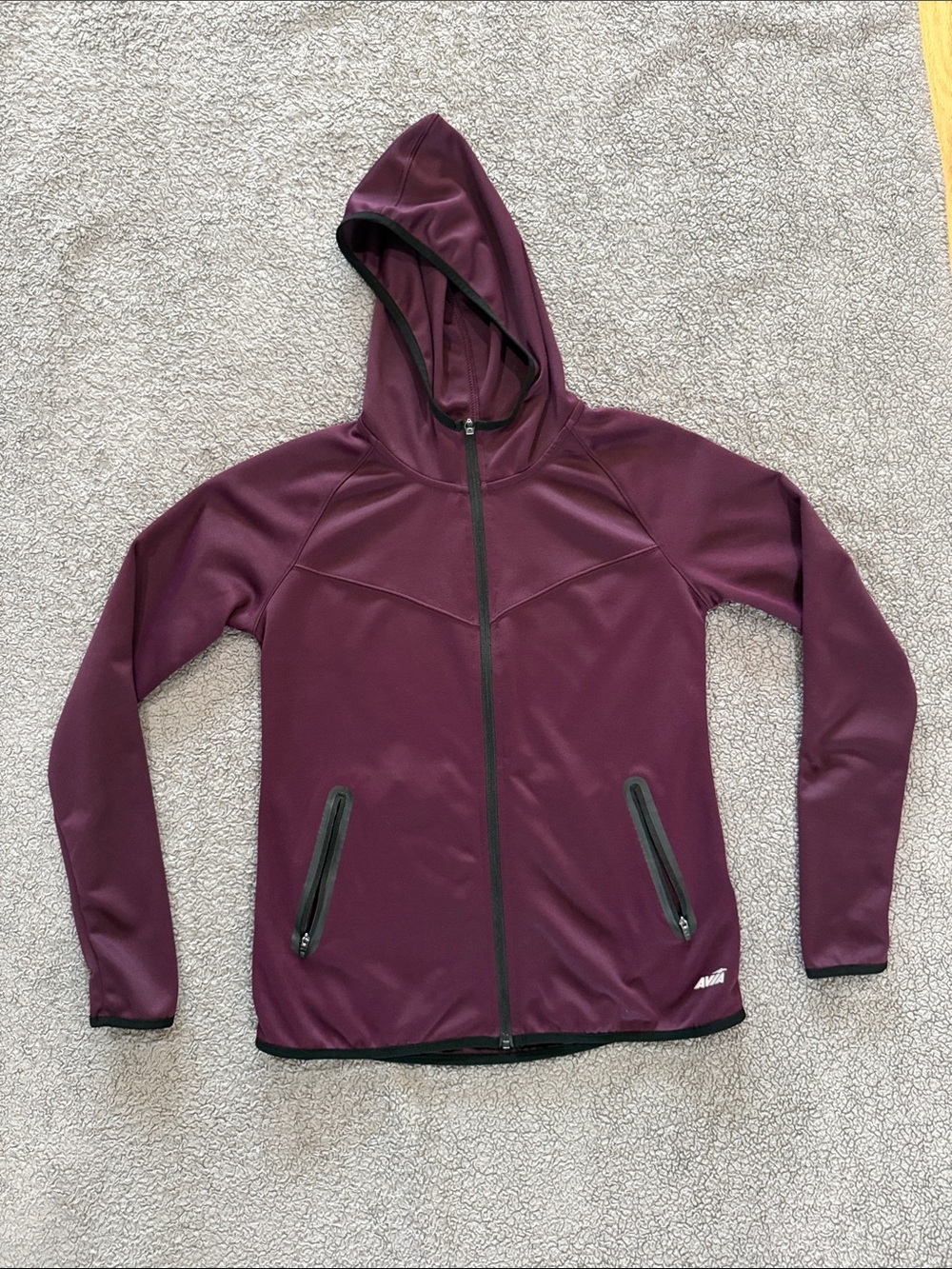 Avia Women's Hooded Zip Utility Jacket in Plum